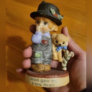 Vintage Porcelain Debbie Bell Jarratt Figurine Jesus Gave Me A New Heart